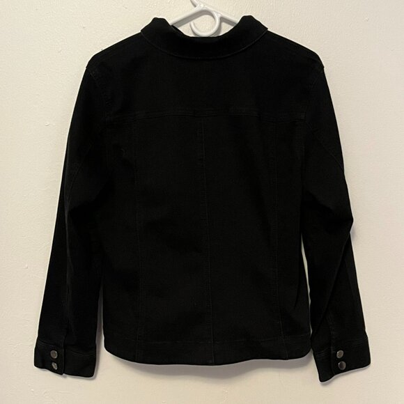 Charter Club Jacket Jean Jacket Black Jean Jacket Size XL - Picture 2 of 5